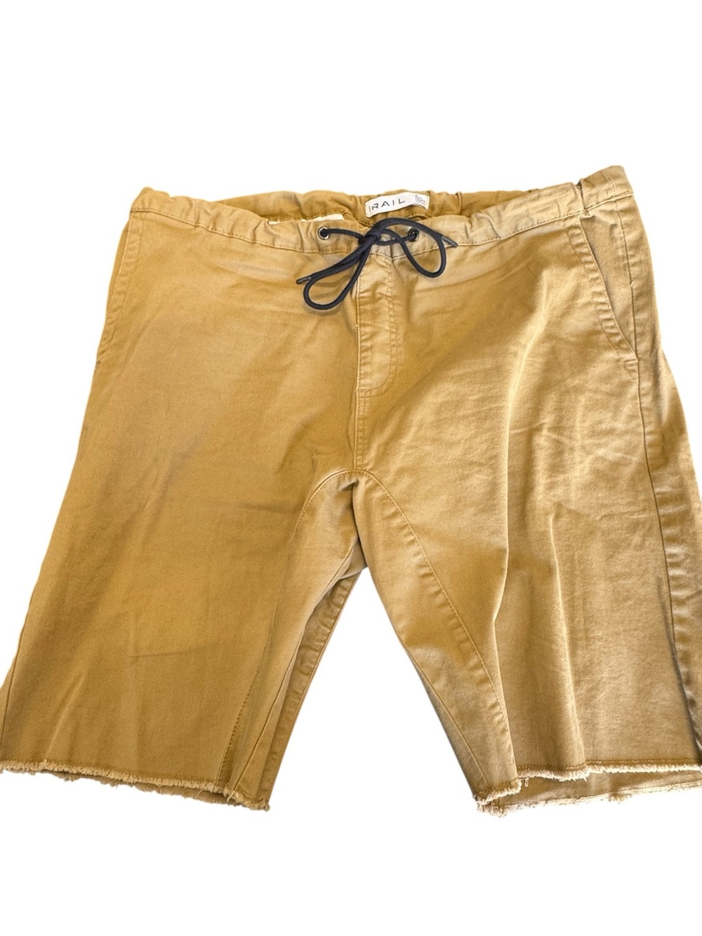 High End The Rail Men's XL Khaki Drawstring Cutoffs Shorts MINTY